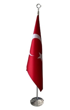 Makam Krom Bayrak Direği Takım Türk Bayrağı Dahildir Standart Makam Krom Bayrak Direği Takım Türk Bayrağı Dahildir Standart