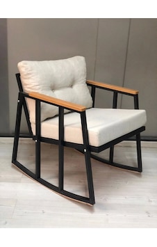 Adımshops Sallanan Sandalye Tv Koltuğu Kafe-balkon-mutfak-berjer-ofis-salon Sallanır Tekli Koltuk Krem