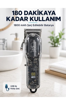 Erkek Saç Tıraş Makinesi Ayarlanabilir Bıçaklı 4 Taraklı 180 Dakika Kullanımlı Lcd Ekranlı Şarjlı 1.5 Saat Erkek Saç Tıraş Makinesi Ayarlanabilir Bıçaklı 4 Taraklı 180 Dakika Kullanımlı Lcd Ekranlı Şarjlı 1.5 Saat