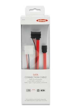Ednet ED-84143 0,5 Mt SATA 13 Pin to SATA 7 Pin L Tipi 4 Pin Güç Ednet ED-84143 0,5 Mt SATA 13 Pin to SATA 7 Pin L Tipi 4 Pin Güç