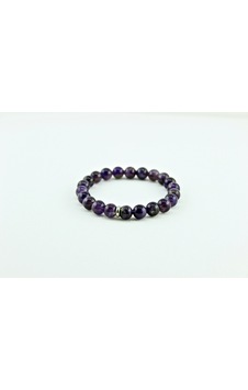 Elkes Schmuck 6 MM Doğaltaş Ametist Bileklik Gri