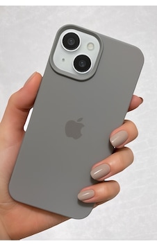 Iphone 15 Uyumlu Kılıf Logolu Lansman Soft Yumuşak Içi Kadife Silikon Kapak gri Iphone 15 Uyumlu Kılıf Logolu Lansman Soft Yumuşak Içi Kadife Silikon Kapak gri