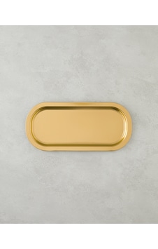 Emma Metal Tepsi 16x35 Cm Gold Emma Metal Tepsi 16x35 Cm Gold