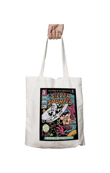 Art Hediye Silver Smurfer The Smurfs Silver Surfer İki Tarafı Kalıcı Baskılı Yıkanabilir Çanta Çok Renkli