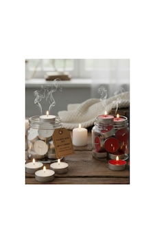 20'li Tealight Mum Seti - Beyaz Veya Kırmızı 2-4 Saat Yanma Süresi Beyaz 20'li Tealight Mum Seti - Beyaz Veya Kırmızı 2-4 Saat Yanma Süresi Beyaz
