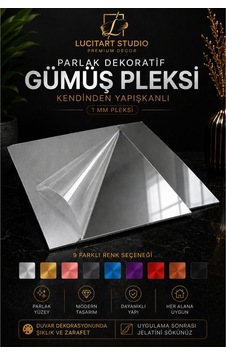 Lucitart Kendinden Yapışkanlı Parlak Dekoratif Pleksi Kare Duvar Paneli 9 Renk Seçeneği Modern Duvar Dekoru Gümüş Lucitart Kendinden Yapışkanlı Parlak Dekoratif Pleksi Kare Duvar Paneli 9 Renk Seçeneği Modern Duvar Dekoru Gümüş