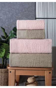 Güvenal Gala 4'lü Banyo Havlusu Havlu Takımı Havlu Havlu Seti I Hamam Set I Çeyiz Havlusu Kahverengi