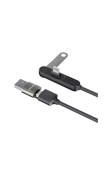 Lenyes Lc569 2in1 Usb-a - Type-c + Type-c Standlı Data Ve Şarj Kablosu 240w 1.2m Siyah