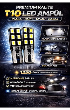 T10 W5w Canbus Led Ampul Seti, Beyaz Işık, Ultra Parlak Beyaz, Plaka Ve Park Ampülü, İç Aydınlatma, 2'li Paket T10 W5w Canbus Led Ampul Seti, Beyaz Işık, Ultra Parlak Beyaz, Plaka Ve Park Ampülü, İç Aydınlatma, 2'li Paket