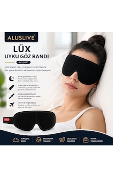 Aluslive Aluslıve Lüx Uyku Göz Bandı Işık Geçirmez Yumuşak Konforlu Ayarlanabilir Göz Maskesi Seyahat Ev Ofis İçin Alus017 Diğer