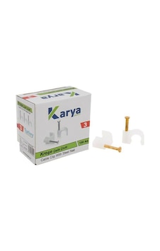 Karya 3 Numara Çelik Çivili 7 Mm Kroşe 100lü Poşet 2x1.5 - 3x1.5 Ttr Kablolar İçin Karya 3 Numara Çelik Çivili 7 Mm Kroşe 100lü Poşet 2x1.5 - 3x1.5 Ttr Kablolar İçin