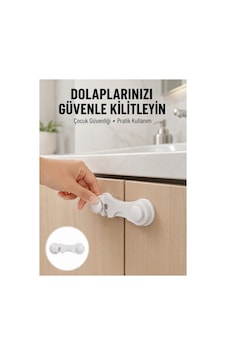 8753tknd 4 Adet Bebek Güvenlik Dolap Kilidi Çift Taraflı Bantlı Kolay Montajlı Emniyet Seti Yeni Nes Çok Renkli