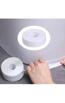 Novahub Beyaz Banyo Duş Havzası Ve Küvet Sızdırmazlık Bandı Pvc Yapışkanlı Mutfak Sızdırmazlık Bandı Su Geçirmez Duvar Etiketi 3.8cmx3.2m Beyaz