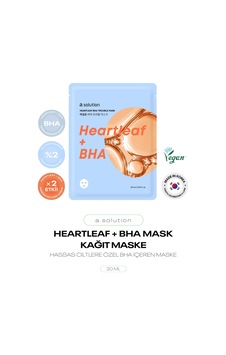 Bha İçeren Hassas Ve Akneli Ciltler İçin Kağıt Maske Heartleaf Bha Trouble Mask Bha İçeren Hassas Ve Akneli Ciltler İçin Kağıt Maske Heartleaf Bha Trouble Mask