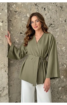 Kadın Kuşaklı Kimono 1177 Haki