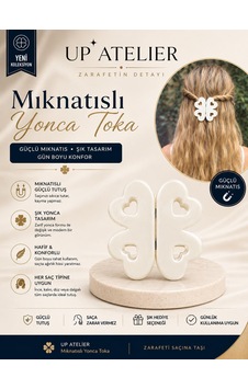 Mıknatıs Kemik Yonca Toka 6cm Opak Beyaz
