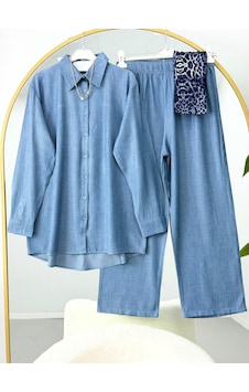 Lovie Moda Kadın Trend Gömlekli Pantolonlu Takım Turkuaz Mint Yeşili Lovie Moda Kadın Trend Gömlekli Pantolonlu Takım Turkuaz Mint Yeşili