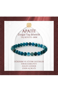 Saff Doğaltaş Mavi Apatit 6 MM Doğal Taş Bileklik Çok Renkli Saff Doğaltaş Mavi Apatit 6 MM Doğal Taş Bileklik Çok Renkli