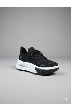 Voyager Triko Kalın Taban Kadın Sneaker Ayakkabı B029 Siyah Voyager Triko Kalın Taban Kadın Sneaker Ayakkabı B029 Siyah