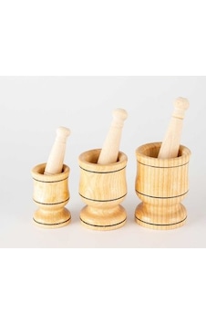El Yapımı Tahta Havan 3 Boy Seçenekli 6-8-10 Cm Genişlik Büyük