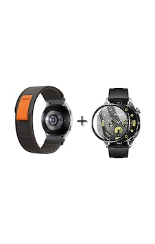 Forzacase Huawei Watch Gt4 46mm İçin Cırtlı Hasır Kumaş Kordon Kayış + Ekran Koruma Filmi - Fc153 Siyah Forzacase Huawei Watch Gt4 46mm İçin Cırtlı Hasır Kumaş Kordon Kayış + Ekran Koruma Filmi - Fc153 Siyah