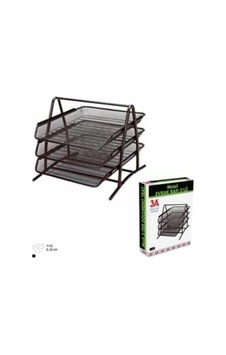 Ark Perforeli Hareketli Metal Siyah 3'lü Evrak Rafı 1055