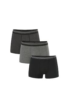 Pierre Cardin Erkek 3'lü Boxer Çizgili/düz Siyah Pierre Cardin Erkek 3'lü Boxer Çizgili/düz Siyah