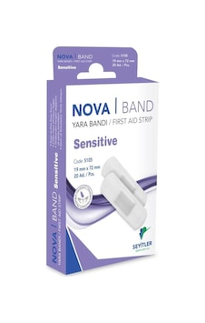 Nova Band Sensitive Hassas Yara Bandı 20 Adet 1 Kutu Nova Band Sensitive Hassas Yara Bandı 20 Adet 1 Kutu
