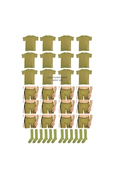 Qulat 12'li Paket Kışlık Asker Fanila-boxer-çorap Set Haki Qulat 12'li Paket Kışlık Asker Fanila-boxer-çorap Set Haki