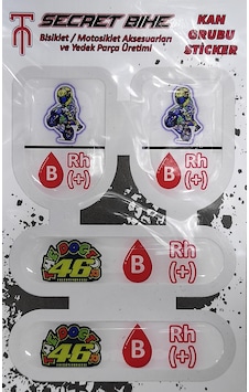 Secret Bike Mavi Motosiklet Ve Kask Kan Grubu Sticker B Rh + Pozitif Secret Bike Mavi Motosiklet Ve Kask Kan Grubu Sticker B Rh + Pozitif