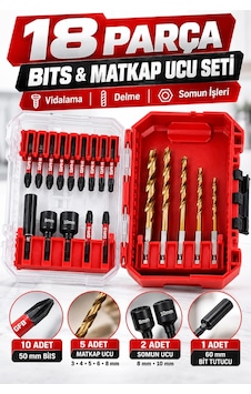 Gfb X-pro 18 Parça Bits & Matkap Ucu Seti 50 Mm Vidalama Uçları, 3-8 Mm Matkap Uçları, Somun Uçlar Gfb X-pro 18 Parça Bits & Matkap Ucu Seti 50 Mm Vidalama Uçları, 3-8 Mm Matkap Uçları, Somun Uçlar