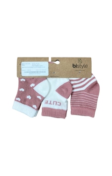 Bistyle 3'lü Çorap 10115 Pembe Bistyle 3'lü Çorap 10115 Pembe