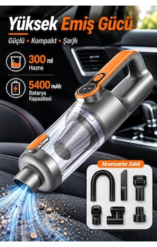 Kablosuz Araç Süpürgesi Vakum Ve Üfleme 2in1 Metal Filtreli 300 Ml Hazneli 5400 Mah Şarjlı Süpürge Kablosuz Araç Süpürgesi Vakum Ve Üfleme 2in1 Metal Filtreli 300 Ml Hazneli 5400 Mah Şarjlı Süpürge