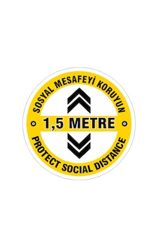 Sosyal Mesafeyi Koruyun Yer Etiketi Sosyal Mesafeyi Koruyun Yer Etiketi