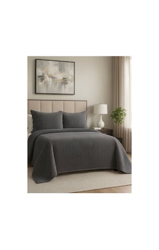 Merinos Modern Line 3 Parça Battaniye Seti 2 Yastık Kılıflı 220x240 Gri Merinos Modern Line 3 Parça Battaniye Seti 2 Yastık Kılıflı 220x240 Gri