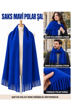 Bigohobi Unisex Polar Şal, Kadın Ve Erkek Kışlık Püsküllü Yumuşak Polar Kumaş Şal Mavi Bigohobi Unisex Polar Şal, Kadın Ve Erkek Kışlık Püsküllü Yumuşak Polar Kumaş Şal Mavi