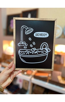 Ahşap Çerçeve-tuvalet Banyo Tablo-duvar Dekorasyonu- Ahşap - Siyah Ahşap Çerçeve-tuvalet Banyo Tablo-duvar Dekorasyonu- Ahşap - Siyah