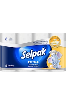 Selpak Extra Kağıt Havlu 8'li Yağ Emici Selpak Extra Kağıt Havlu 8'li Yağ Emici