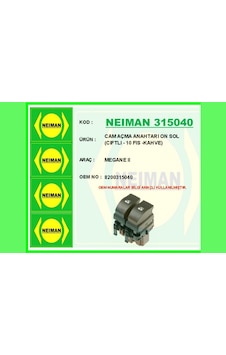 Cam - 442 - Açma Anahtarı On Sol Cıftlı - 10 Fıs -kahve - Csmo-tex - Megane Iı Cam - 442 - Açma Anahtarı On Sol Cıftlı - 10 Fıs -kahve - Csmo-tex - Megane Iı