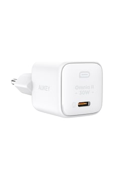 Aukey PA-B1L 30 W Omnia II Mini Gan Type-C PD Şarj Adaptörü - Beyaz Aukey PA-B1L 30 W Omnia II Mini Gan Type-C PD Şarj Adaptörü - Beyaz