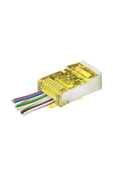 Cat6e Ez Rj45 Metal Konnektör 100 Adet Plastik Kutu - Sarı Nd2416 Şeffaf Cat6e Ez Rj45 Metal Konnektör 100 Adet Plastik Kutu - Sarı Nd2416 Şeffaf