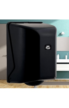 Rova Maxi İçten Çekme Kağıt Havlu Dispenseri Siyah Rova Maxi İçten Çekme Kağıt Havlu Dispenseri Siyah