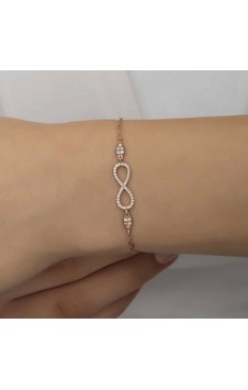 Gümüş Rose Sonsuzluk Kadın Bileklik Çok Renkli Gümüş Rose Sonsuzluk Kadın Bileklik Çok Renkli