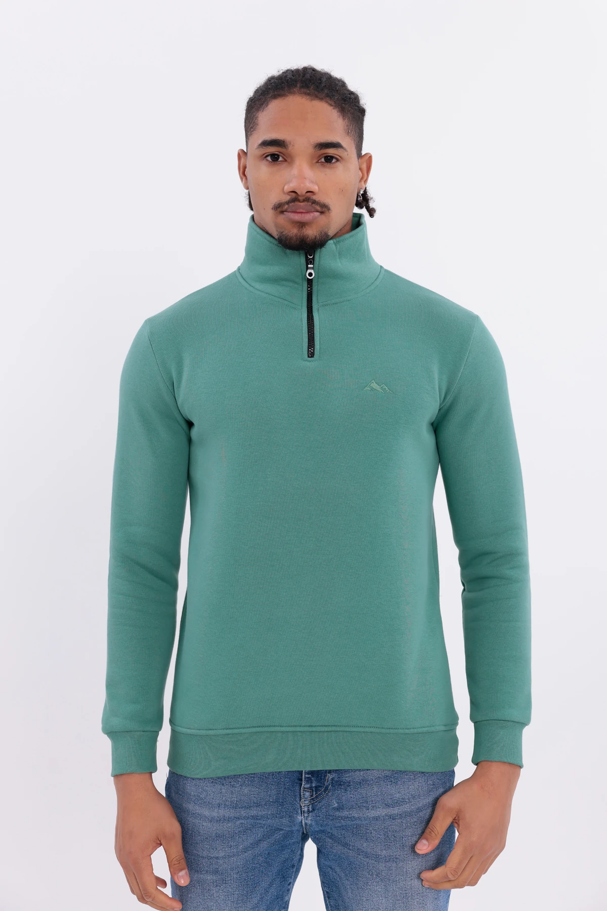 S4 Yarım Fermuarlı Sweatshirt Açık Mint Yeşili S4 Yarım Fermuarlı Sweatshirt Açık Mint Yeşili