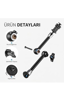 Premium Profesyonel Magic Arm Dslr Kamera Tutucu Süper Kelepçeli Mengene Stand, 1/4 3/8 Dişli Flaş P