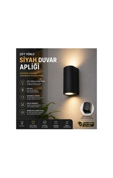 Çift Yönlü Siyah Duvar Apliği E27 Duylu Modern Dekoratif Aplik Çift Yönlü Siyah Duvar Apliği E27 Duylu Modern Dekoratif Aplik