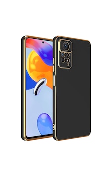 Forzacase Xiaomi Redmi Note 12 Pro 4g Uyumlu Luxury Serisi Altın Çerçeveli Silikon Kılıf Siyah Forzacase Xiaomi Redmi Note 12 Pro 4g Uyumlu Luxury Serisi Altın Çerçeveli Silikon Kılıf Siyah