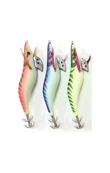 3'lü Set Sasa 3.5 Kurşunlu Fosforlu Kalamar Zokası 13 Cm 20 Gr