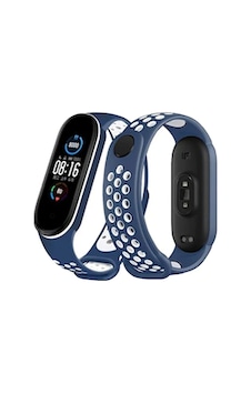 Ugr02 Xiaomi Mi Band 6 Spor Delikli Kordon - Lacivert-beyaz Ugr02 Xiaomi Mi Band 6 Spor Delikli Kordon - Lacivert-beyaz