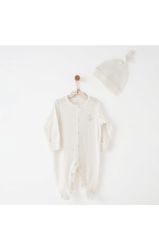 Andywawa Bebek Tulum Takım Romper Anw-ac26767 Ekru Andywawa Bebek Tulum Takım Romper Anw-ac26767 Ekru